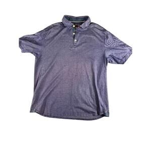 Tommy Bahama Men's Polo Shirt  Blue Textured Sample Size Large RARE